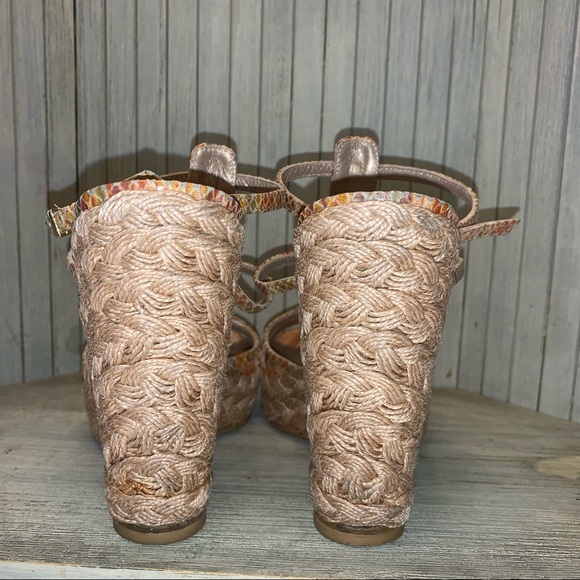 Stuart Weitzman Pastel Multicolor Leather Wedge Heels 8M - Picture 5 of 9